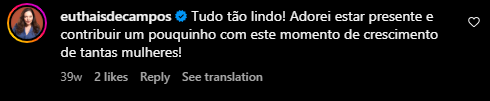 Depoimento — Thais de Campos