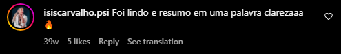 Depoimento — Isis Carvalho